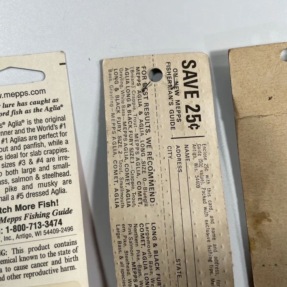 USA MADE Lot of 3 NEW Mepps Vintage 1/4 OZ W-105Wob-L-Rite Spoon Lure NIP